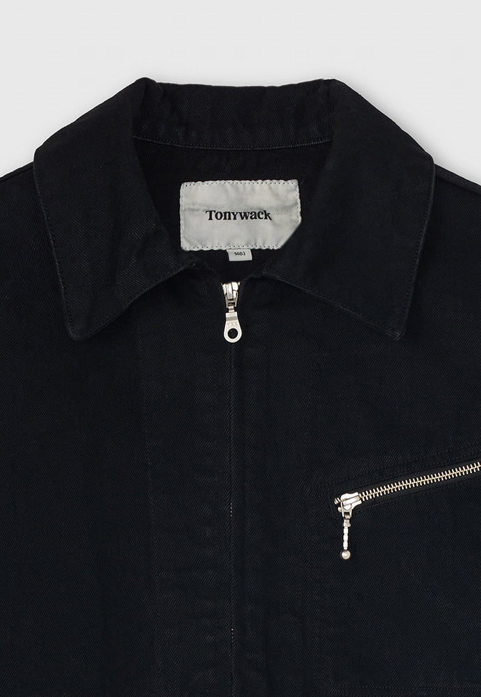 Tonywack - Rinsed Denim Zipped Work Jacket (Black) product image 10 | TRAB K-Fashion Australia