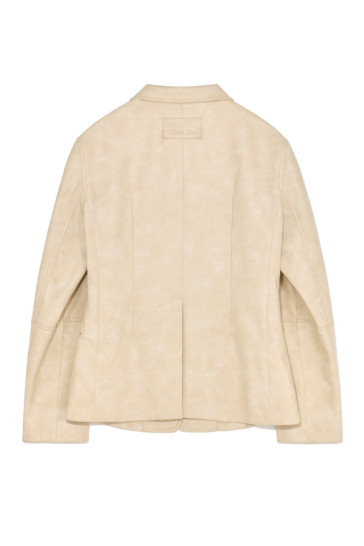 Matin Kim - Washed Matt Leather Single Blazer (Light Beige) product image 2 | TRAB K-Fashion Australia
