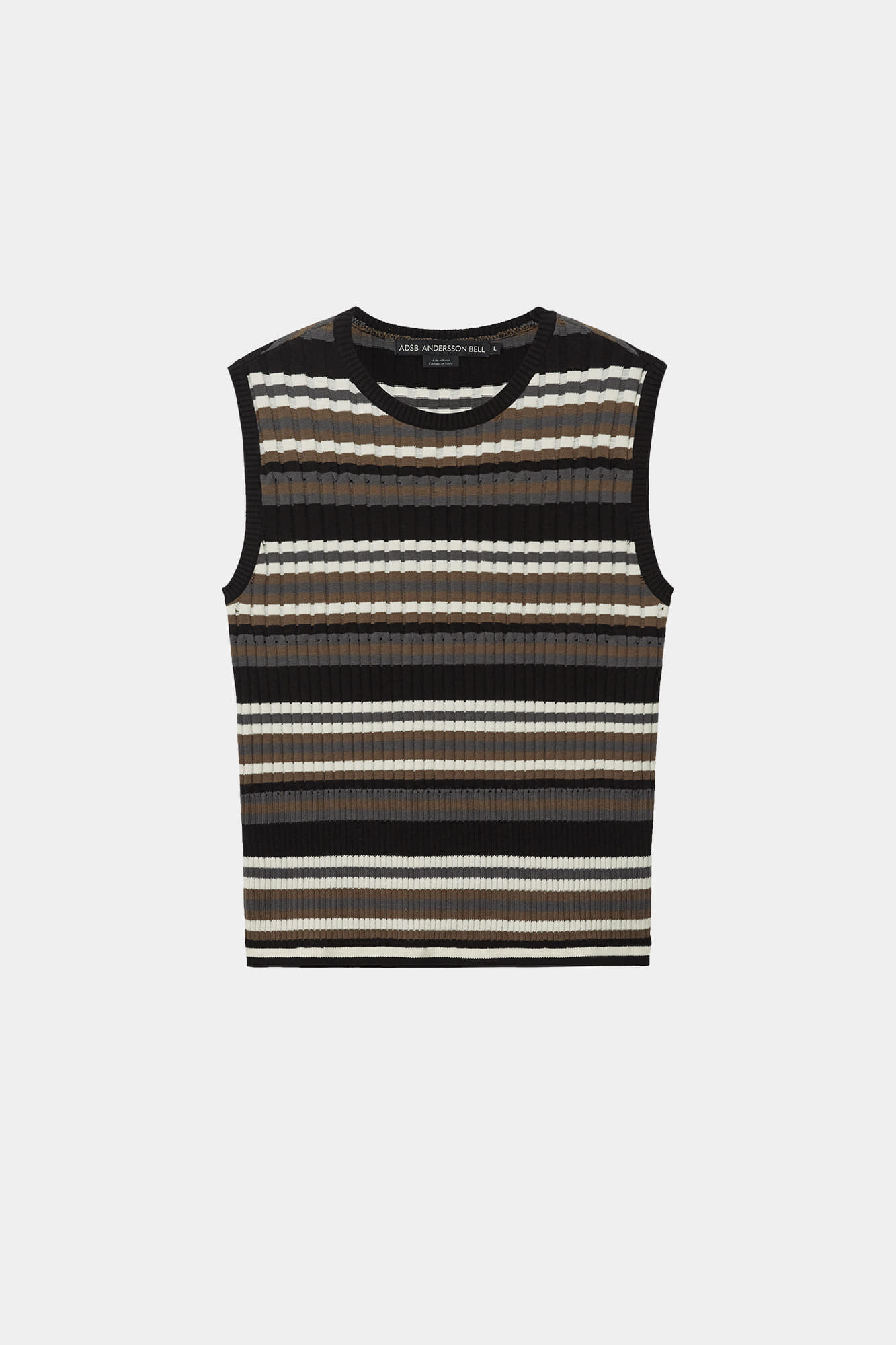 Andersson Bell - Contrast Rib Sleeveless (Black/Grey/Brown) product image 10 | TRAB K-Fashion Australia