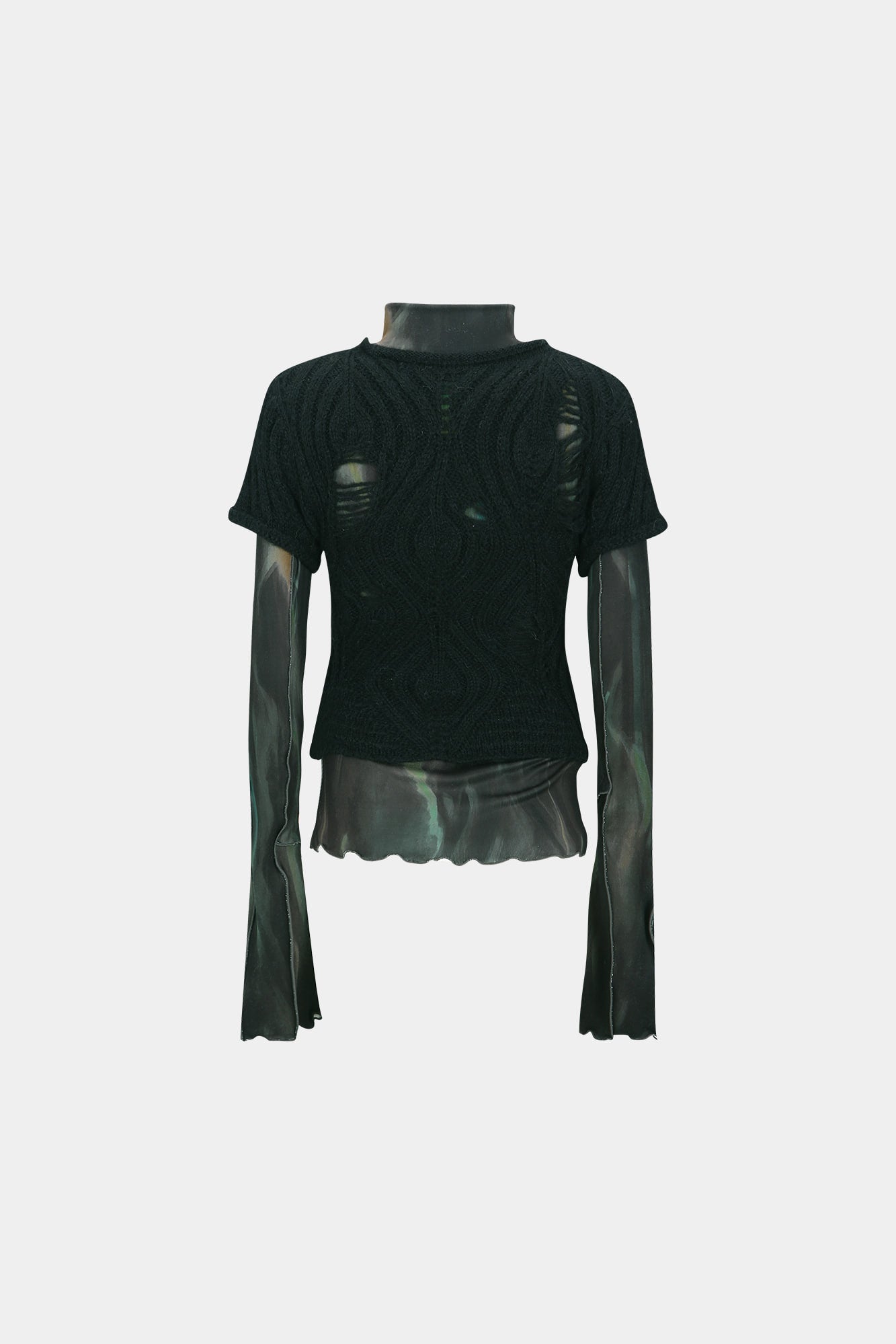 Andersson Bell - Cap Sleeve Sweater Layered Top (Black) product image 12 | TRAB K-Fashion Australia