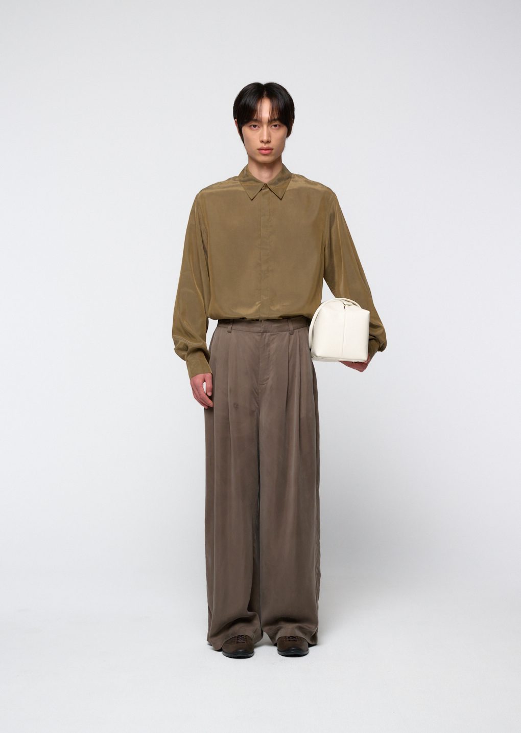 Amomento - Cupro shirt (Khaki) product image 19 | TRAB K-Fashion Australia