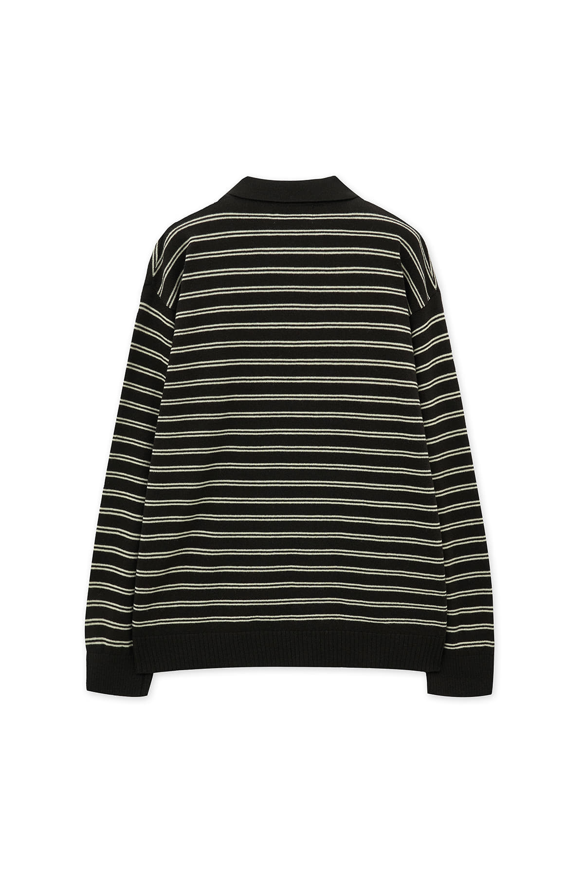 Matin Kim - Heart Logo Collar Striped Pullover (Brown) product image 3 | TRAB K-Fashion Australia