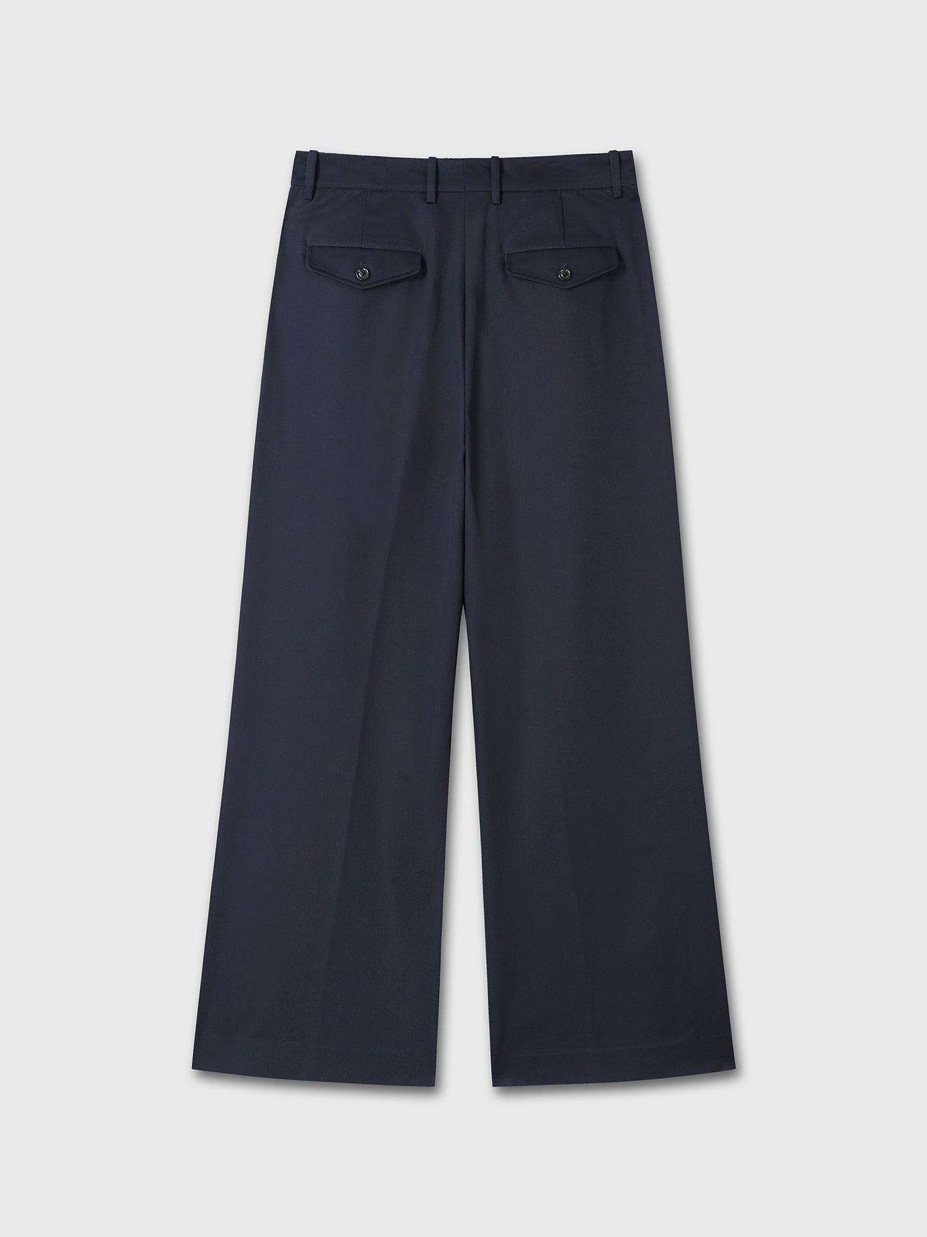 Tonywack - Cotton-Drill Wide Leg Pleated Trousers (Navy) product image 7 | TRAB K-Fashion Australia