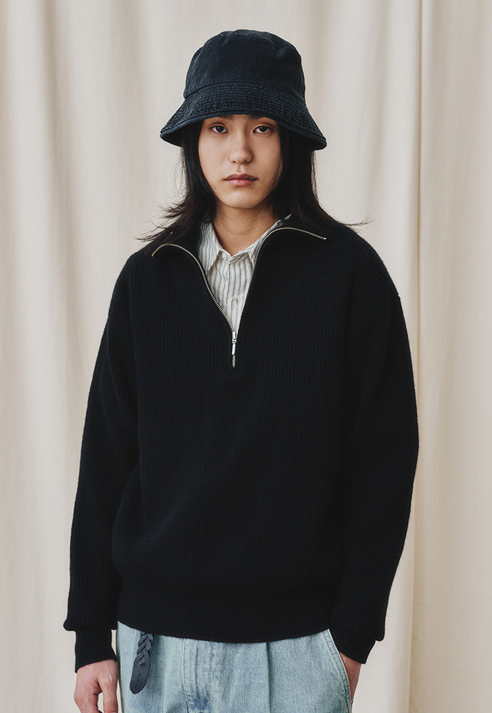 Art if acts - Half Zipup Turtle Neck Knit (Black) product image 6 | TRAB K-Fashion Australia