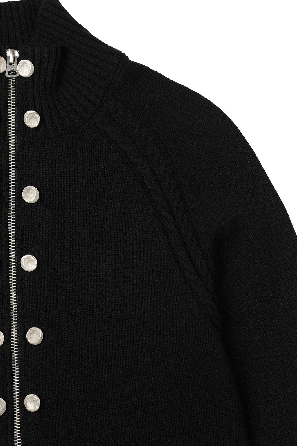 Deinet - High-Neck Stud Knit Outer (Black) product image 15 | TRAB K-Fashion Australia