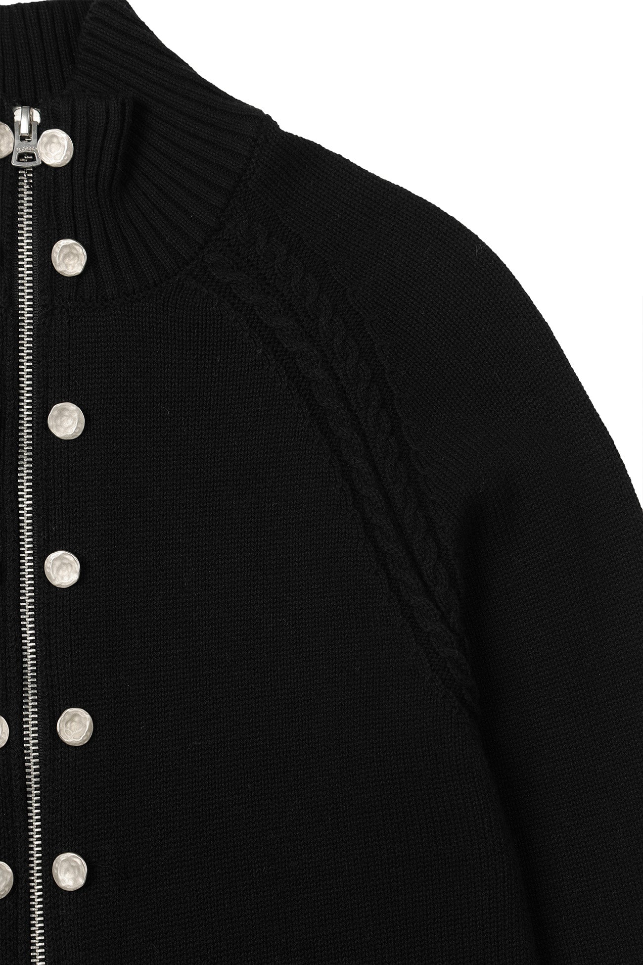 Deinet - High-Neck Stud Knit Outer (Black) product image 15 | TRAB K-Fashion Australia