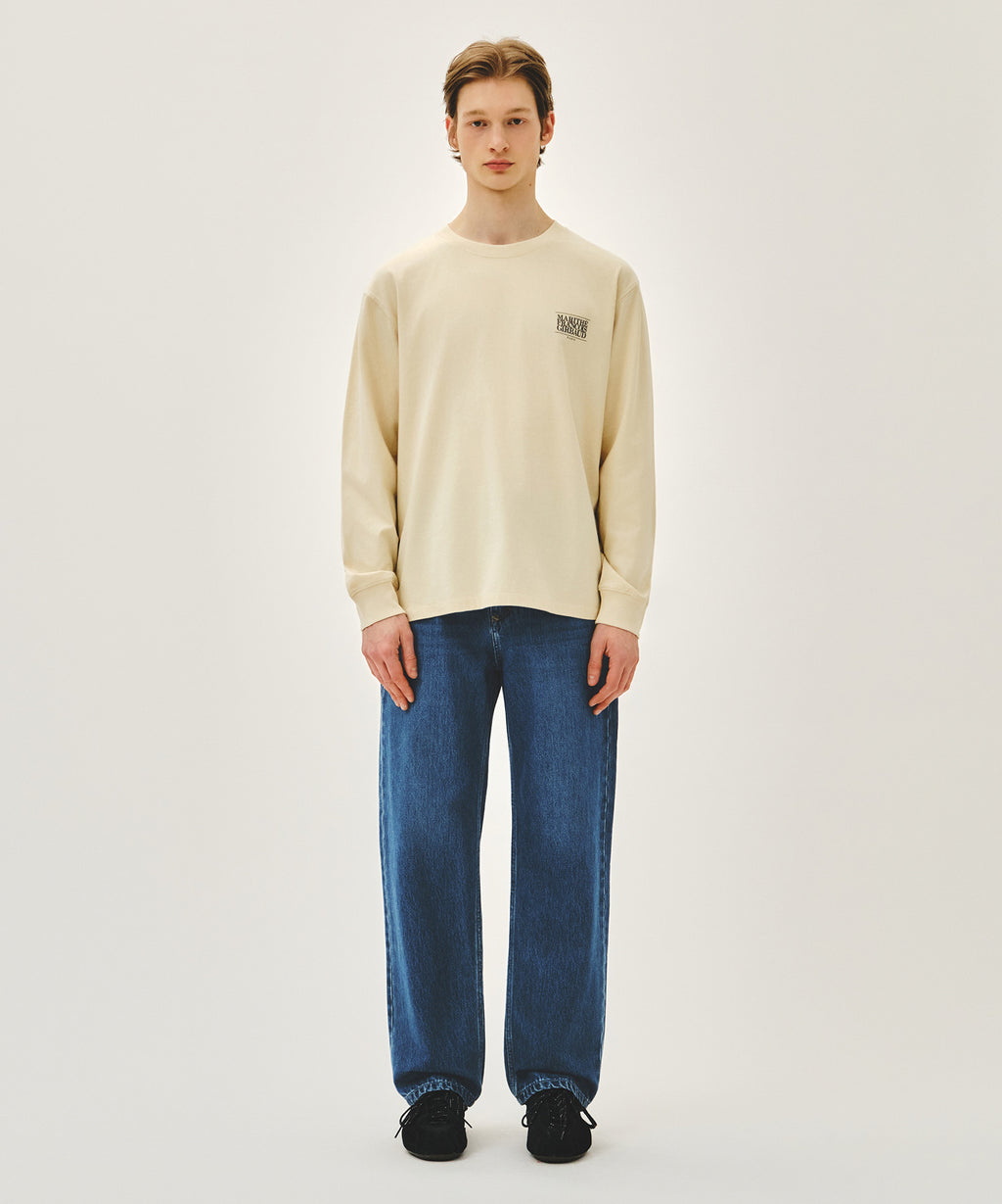 Marithe & Francois Girbaud - Back Classic Logo Long Sleeve Tee (Butter) product image 5 | TRAB K-Fashion Australia