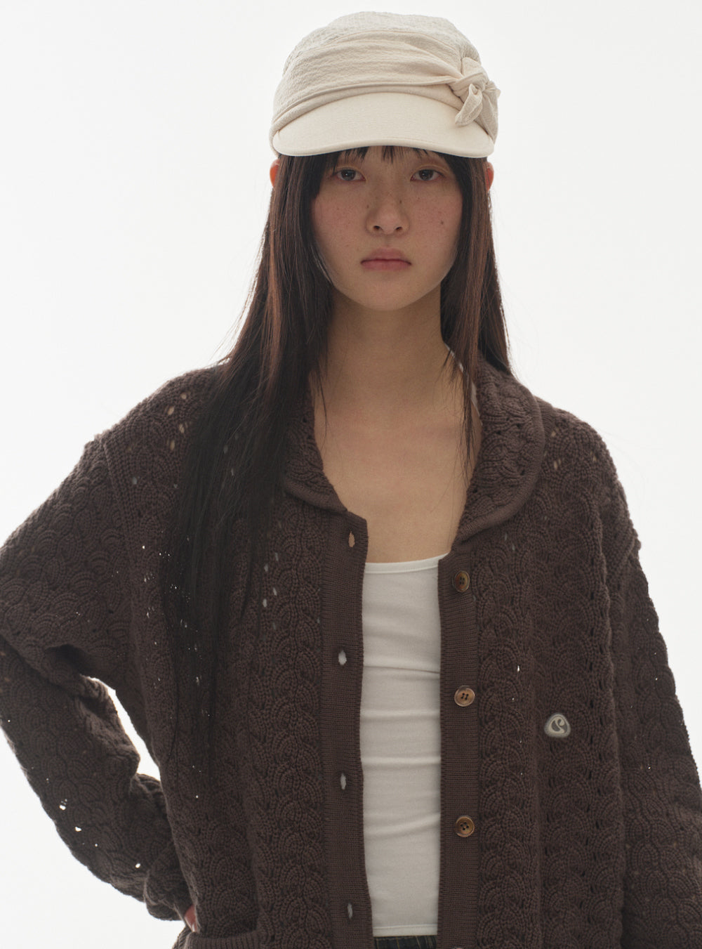 Coyseio - Ribbon Tie Cap (Ivory) product image 3 | TRAB K-Fashion Australia