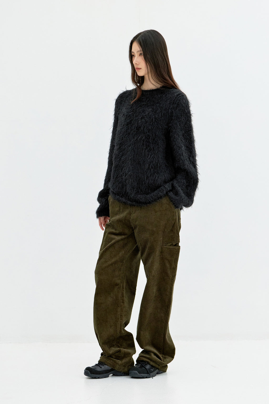 Coor - Fuzzy Oversized Knit (Black) product image 3 | TRAB K-Fashion Australia