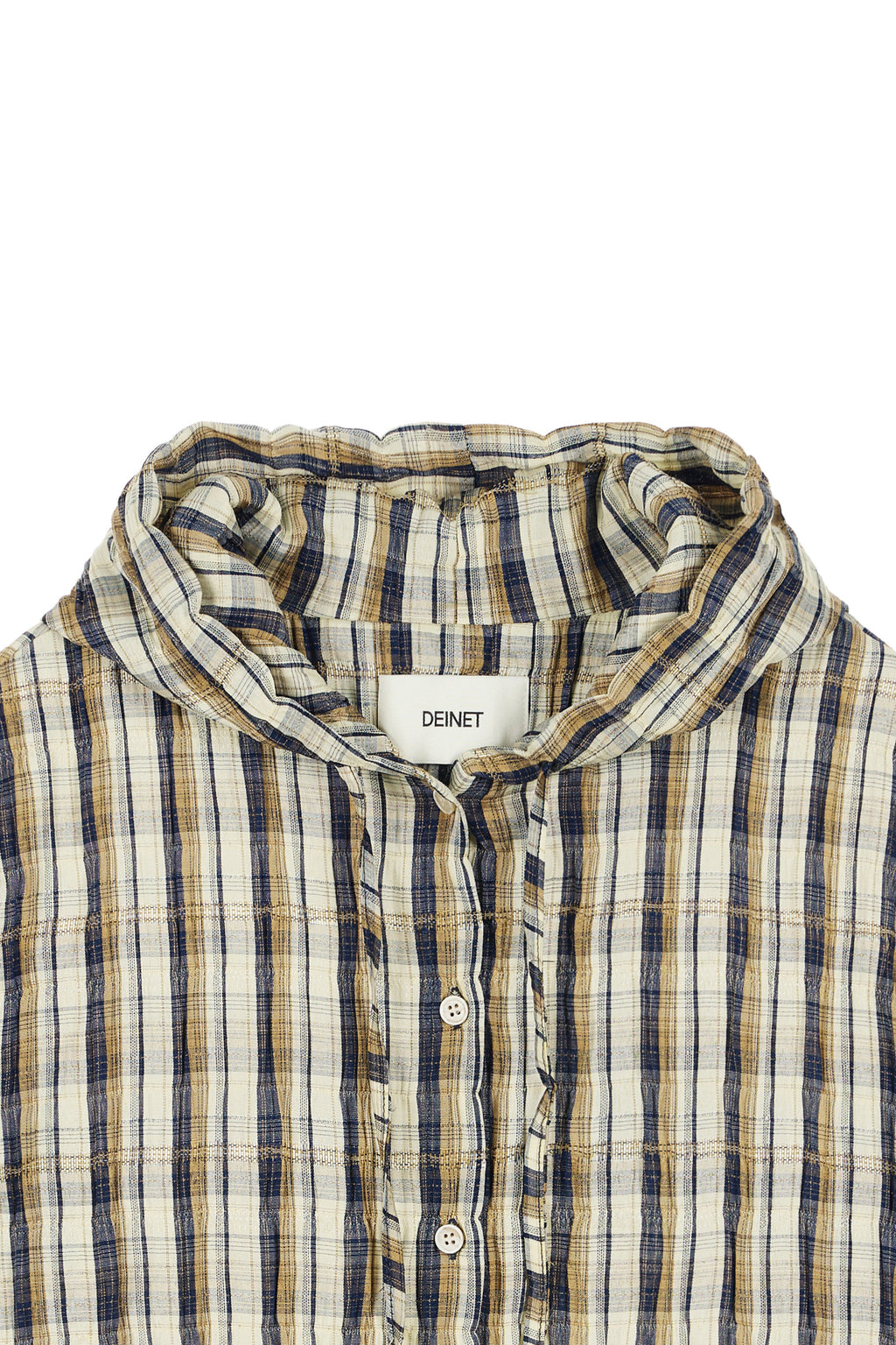 Deinet - Deinet Back Logo Check Hoodie Shirts (Brown) product image 3 | TRAB K-Fashion Australia