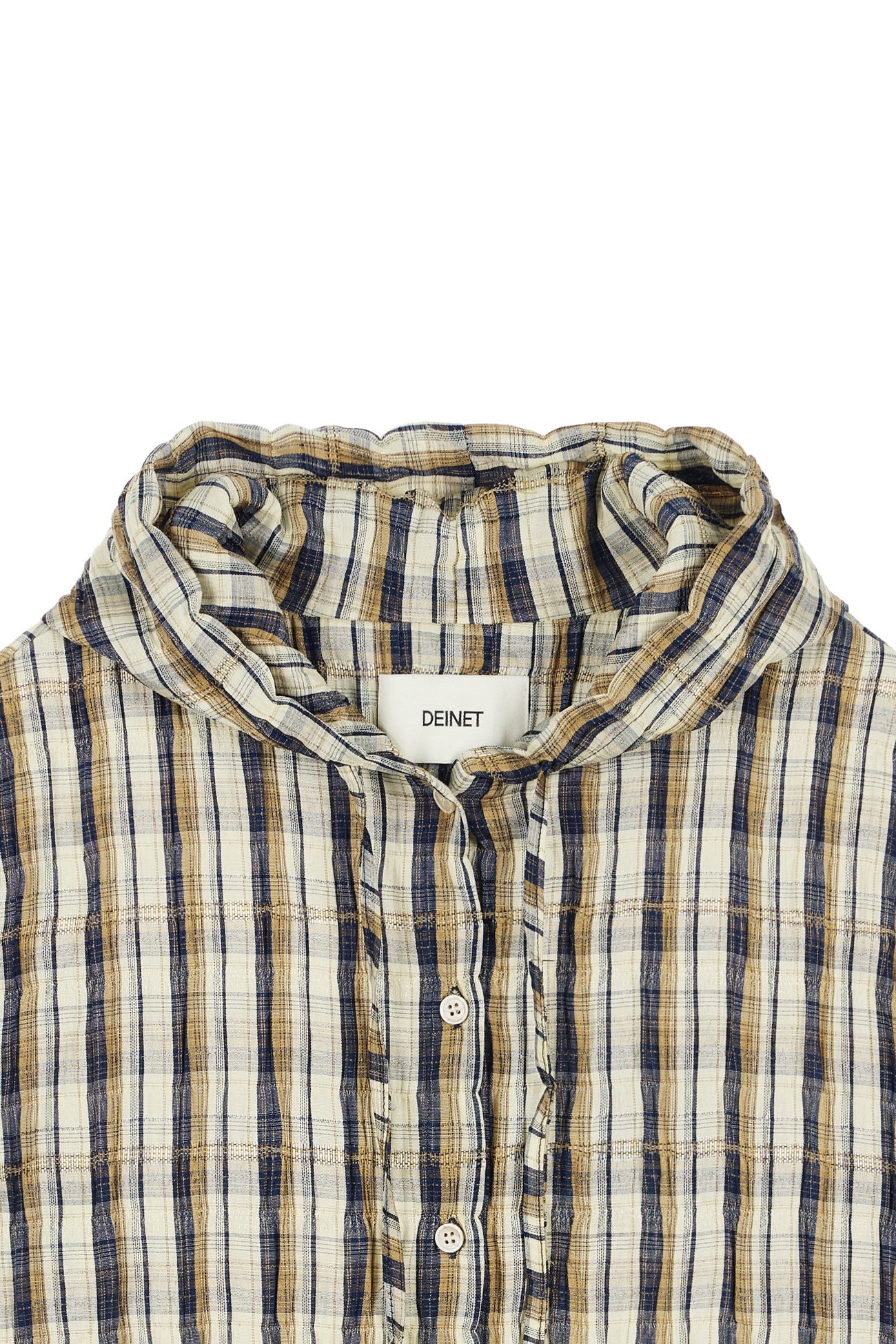 Deinet - Deinet Back Logo Check Hoodie Shirts (Brown) product image 3 | TRAB K-Fashion Australia