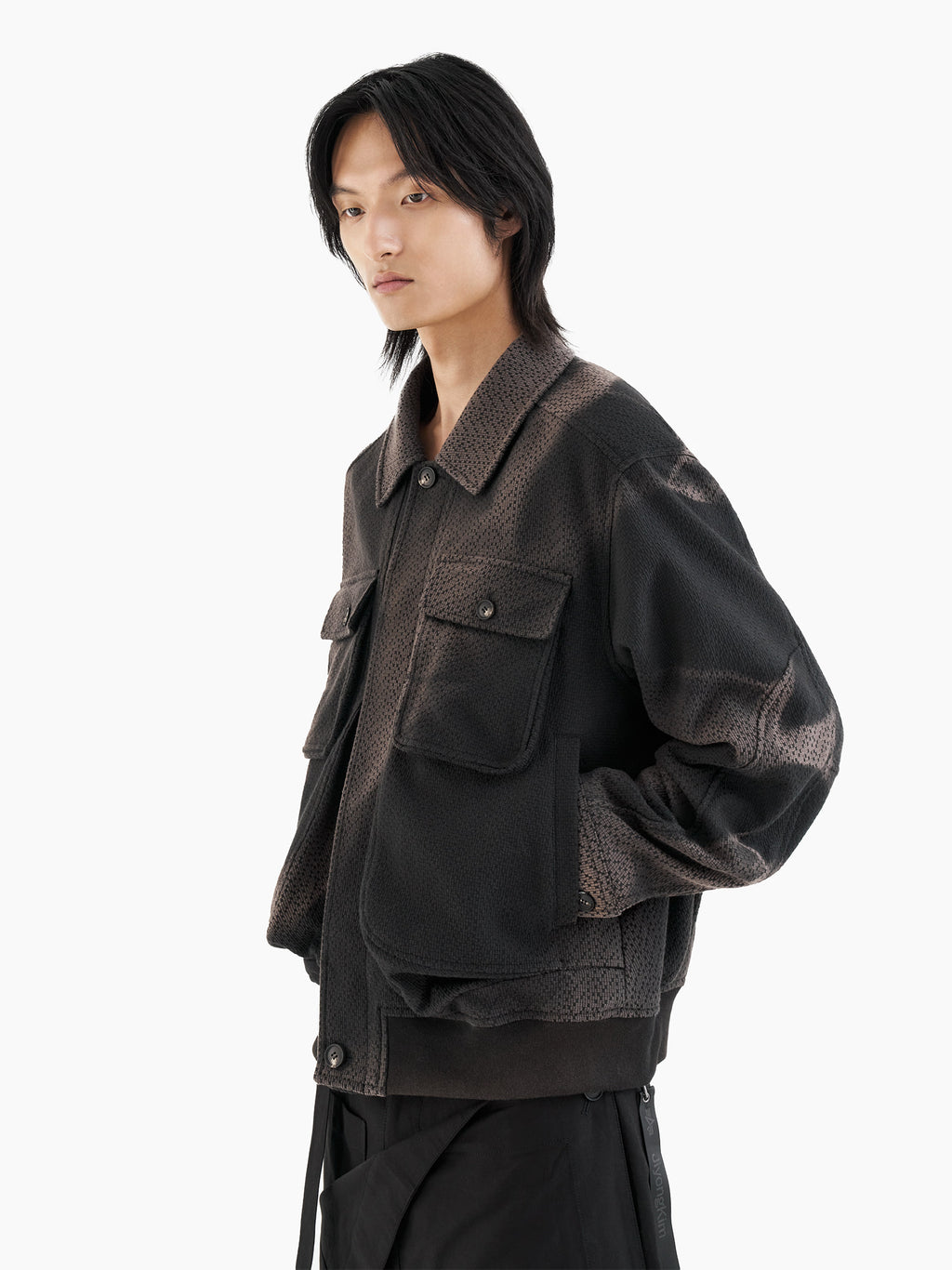 Jiyong Kim - Sun-Bleached Big Pocket Jacket (Black) product image 3 | TRAB K-Fashion Australia