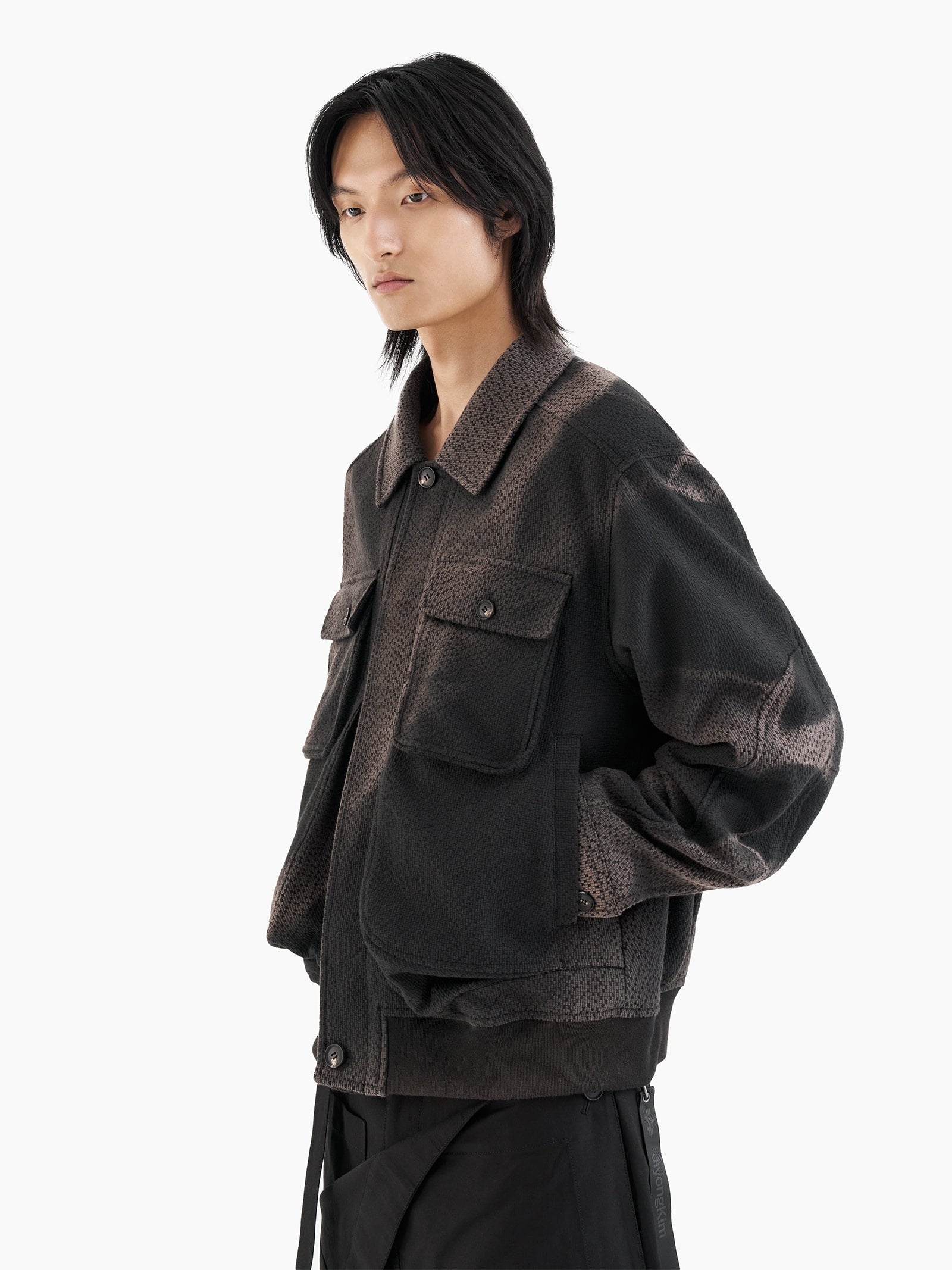 Jiyong Kim - Sun-Bleached Big Pocket Jacket (Black) product image 3 | TRAB K-Fashion Australia