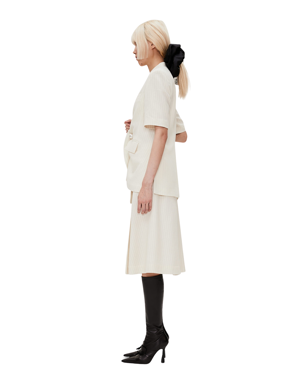 Kimhe Kim - Draped Collarless Wool Jacket (Ivory) product image 3 | TRAB K-Fashion Australia