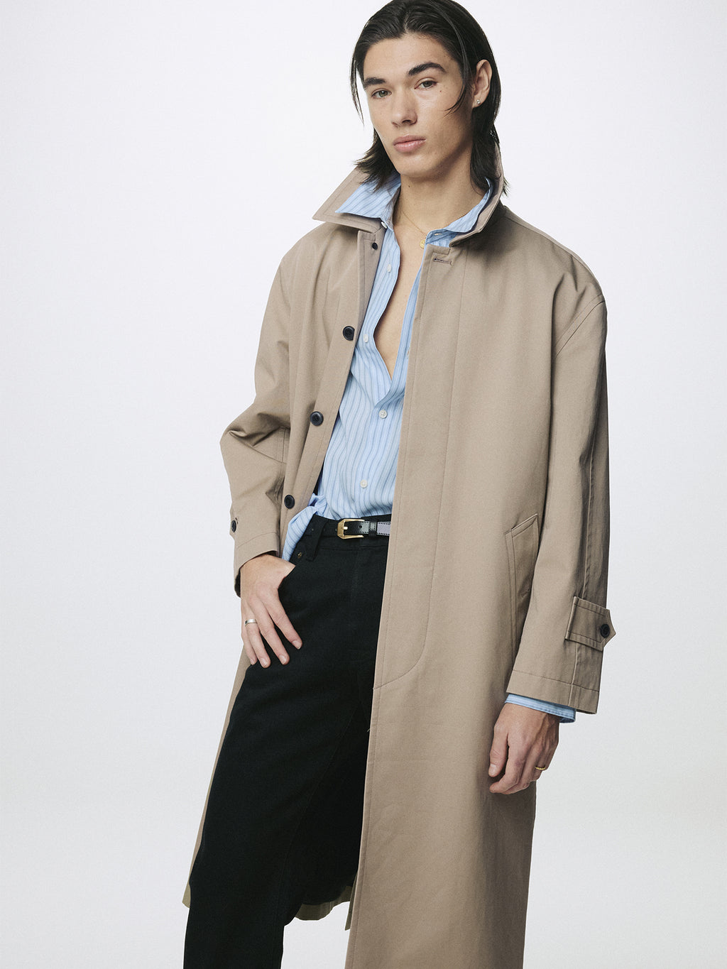 Tonywack - Cotton Drill Single-Breasted Overcoat (Beige) product image 6 | TRAB K-Fashion Australia