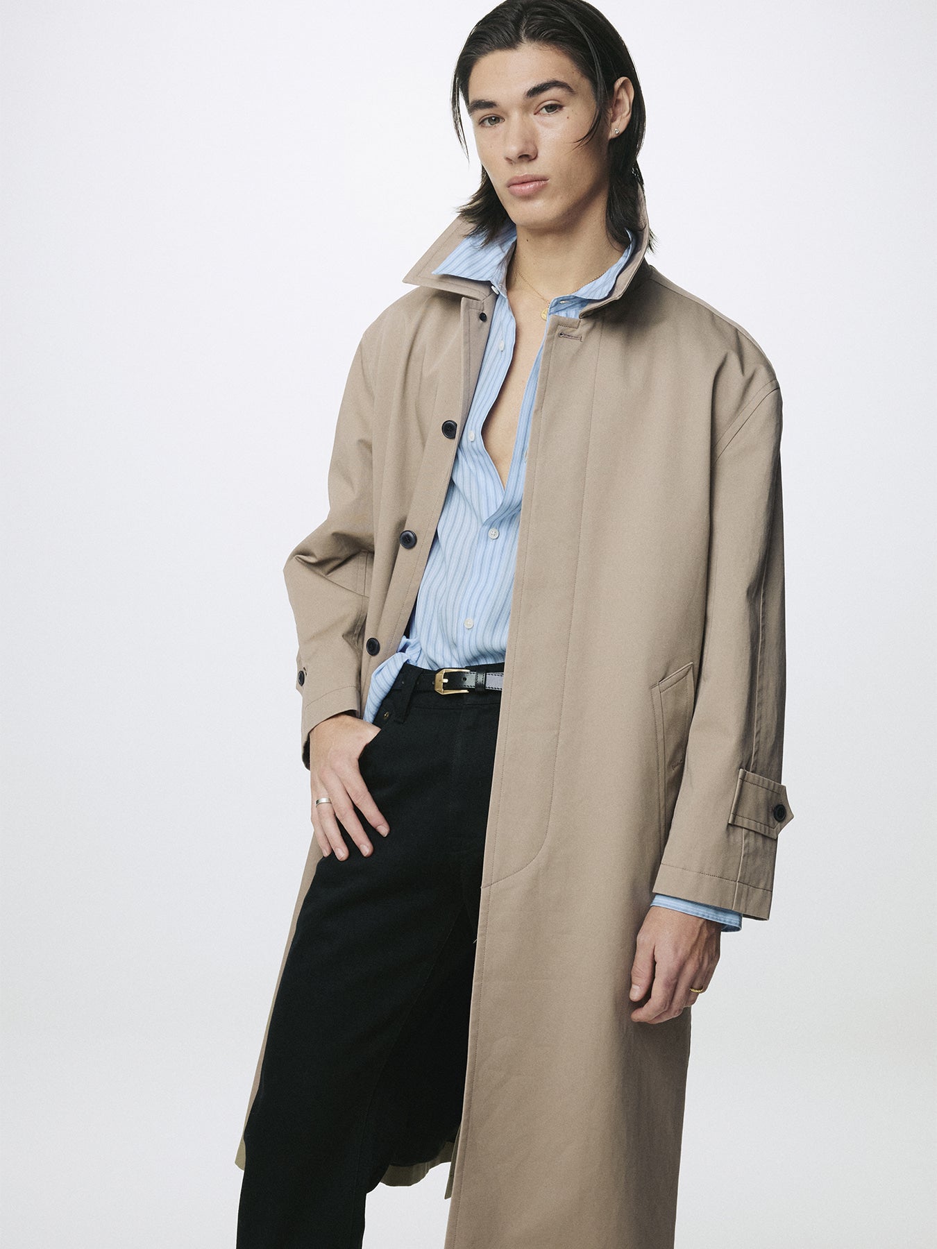 Tonywack - Cotton Drill Single-Breasted Overcoat (Beige) product image 6 | TRAB K-Fashion Australia