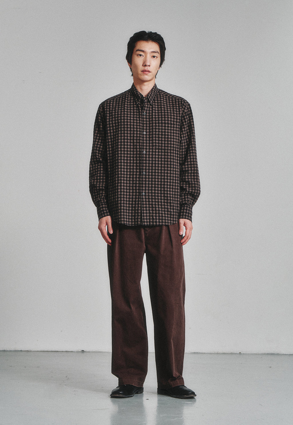 Art if acts - Gingham Check Oxford Shirt (Vintage Wood) product image 2 | TRAB K-Fashion Australia