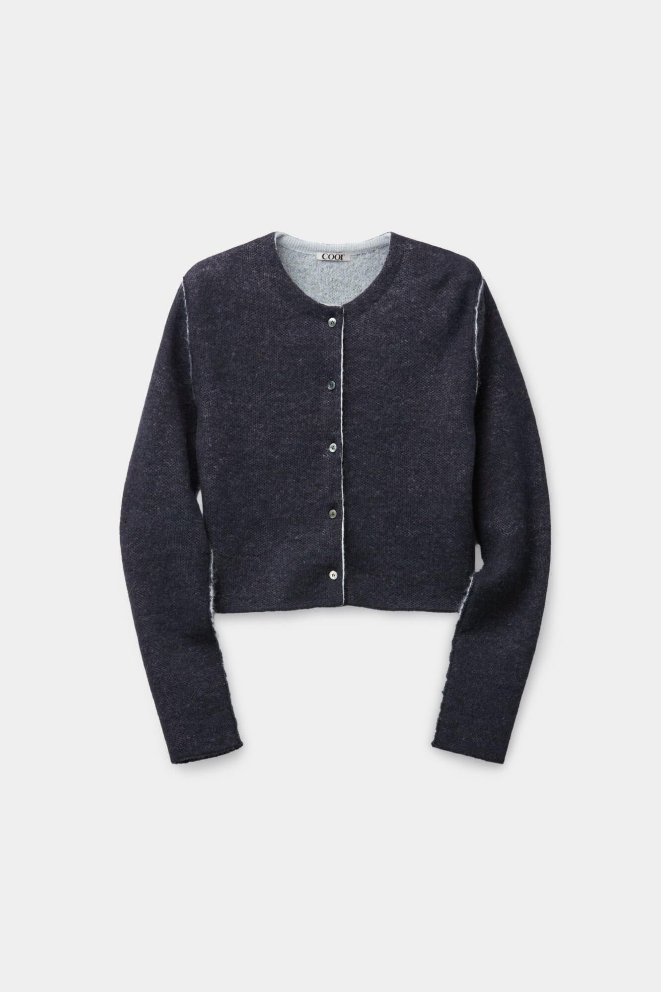 Coor - Double Layer Crop Cardigan (Dark Navy) product image 1 | TRAB K-Fashion Australia