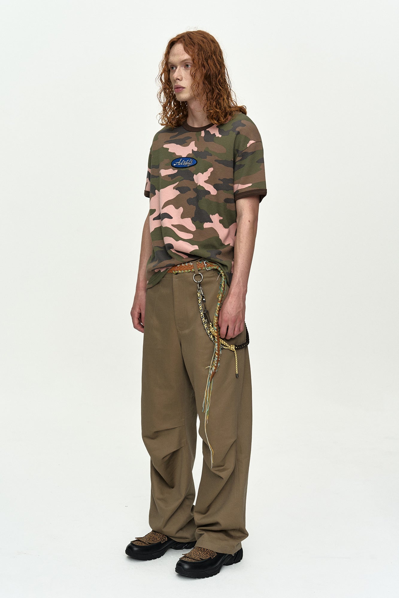 Andersson Bell - (essential) Camouflage Ringer T-Shirt (Pink Camouflage) product image 3 | TRAB K-Fashion Australia