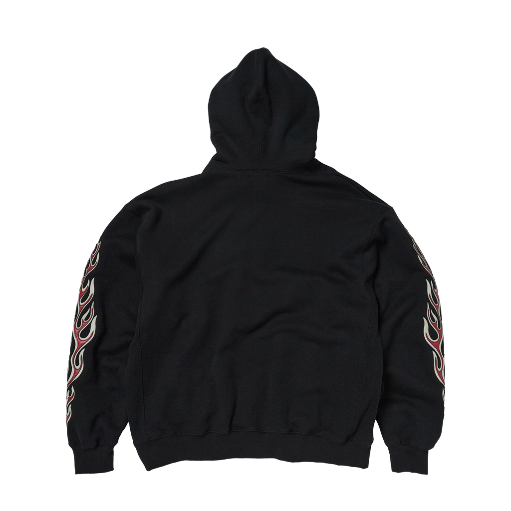 Thug Club - Leather Flame Hoodie (Black) product image 2 | TRAB K-Fashion Australia