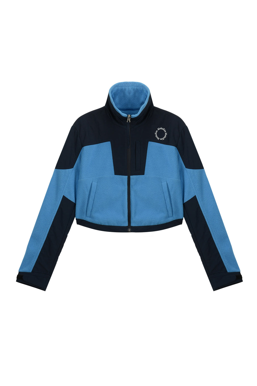 Matin Kim - Fleece Crop Track Jumper (Blue) product image 1 | TRAB K-Fashion Australia
