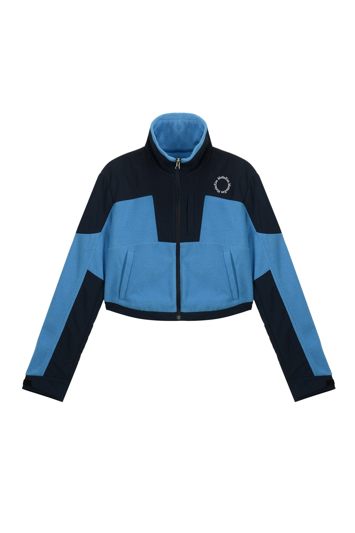 Matin Kim - Fleece Crop Track Jumper (Blue) product image 1 | TRAB K-Fashion Australia