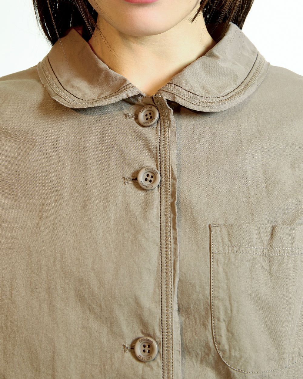 Coyseio - Raw Edge Cotton Jacket (Ash Brown) product image 8 | TRAB K-Fashion Australia