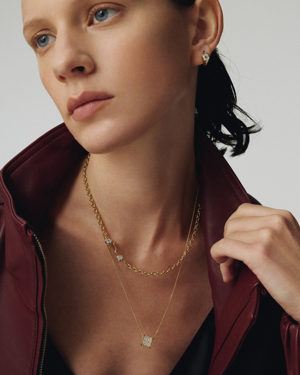 Numbering - Bezel Set Clasp Chain Necklace #3803 product image 1 | TRAB K-Fashion Australia