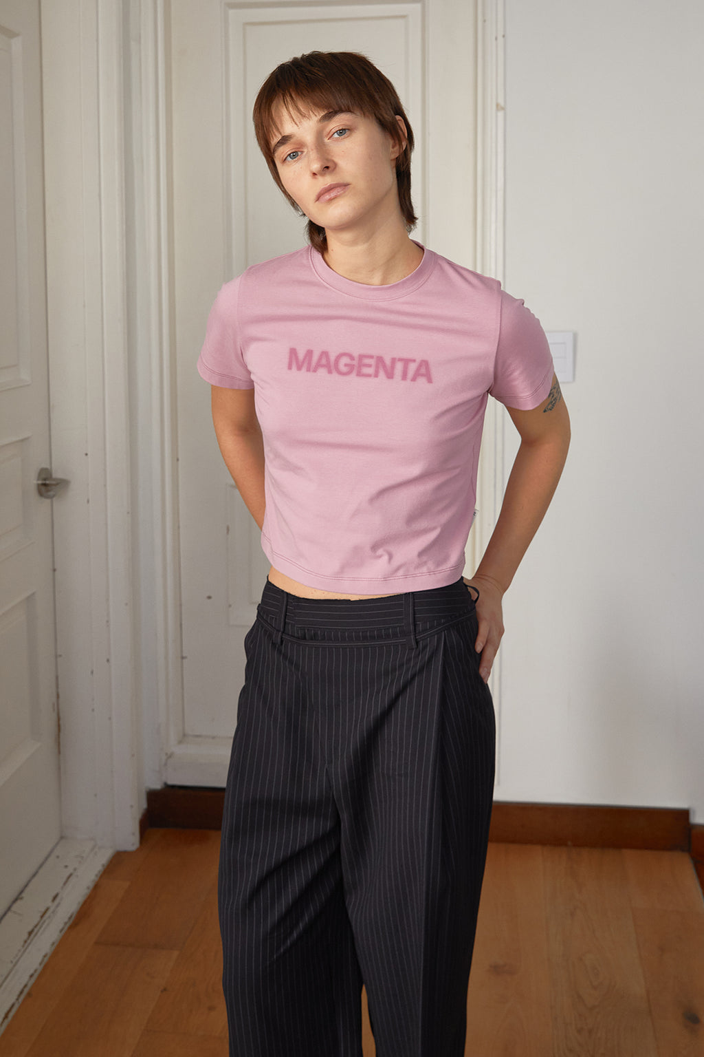 Matin Kim - Color Name Printing Top (Pink) product image 10 | TRAB K-Fashion Australia