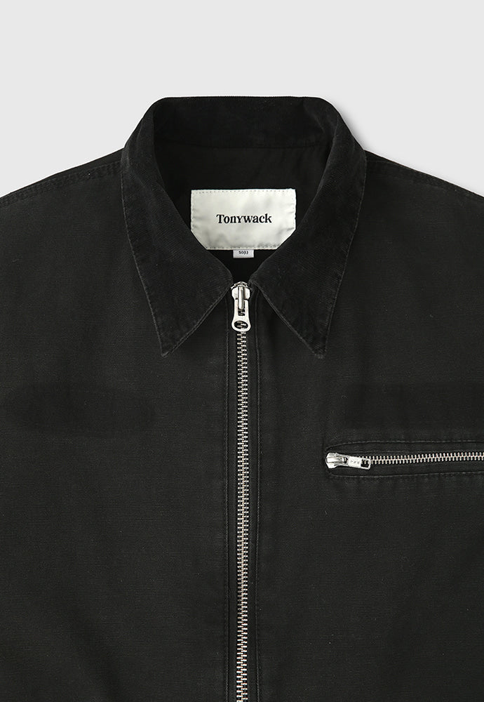 Tonywack - Patch Work Fade-Effect Work Jacket Stone Washed (Faded Black) product image 10 | TRAB K-Fashion Australia
