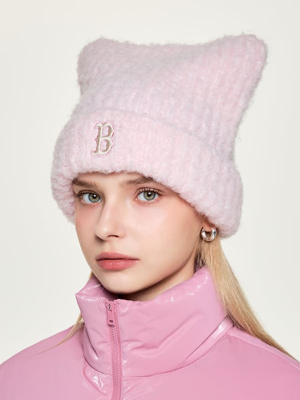 MLB Korea - Plush Meow Beanie Boston Red Sox (Pink) product image 4 | TRAB K-Fashion Australia