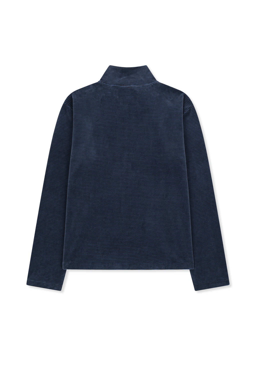 Matin Kim - [Pre-Order – Ships October 8] Striped Velour Zip Up (Navy) product image 2 | TRAB K-Fashion Australia