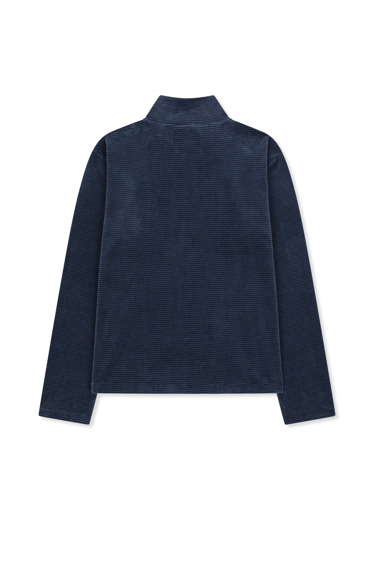 Matin Kim - [Pre-Order – Ships October 8] Striped Velour Zip Up (Navy) product image 2 | TRAB K-Fashion Australia