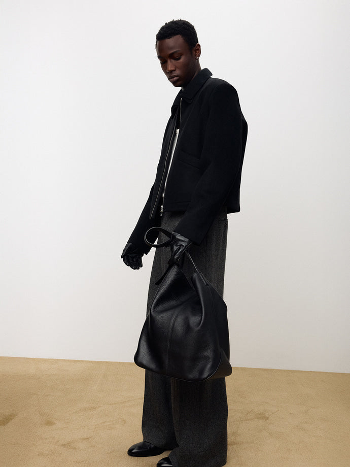 Tonywack - Detachable Knit Collar Cropped Blouson (Black) product image 5 | TRAB K-Fashion Australia