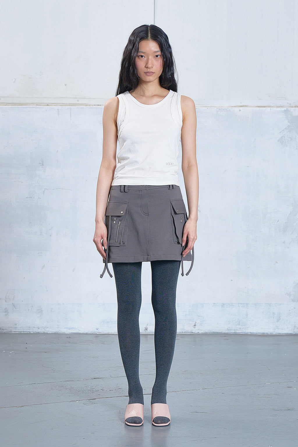 Deinet - Jersey Mini Skirt (Charcoal) product image 1 | TRAB K-Fashion Australia