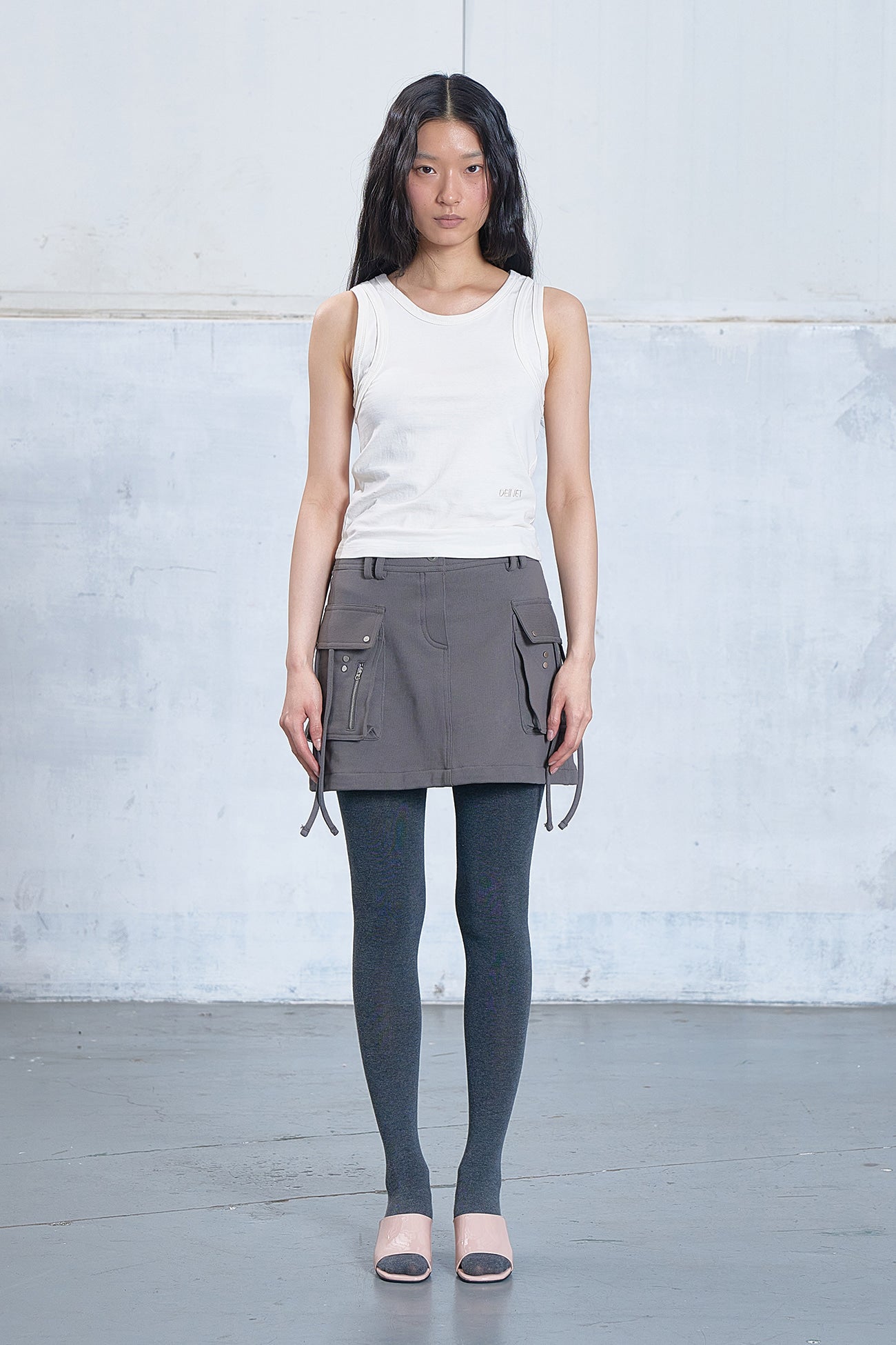 Deinet - Jersey Mini Skirt (Charcoal) product image 1 | TRAB K-Fashion Australia