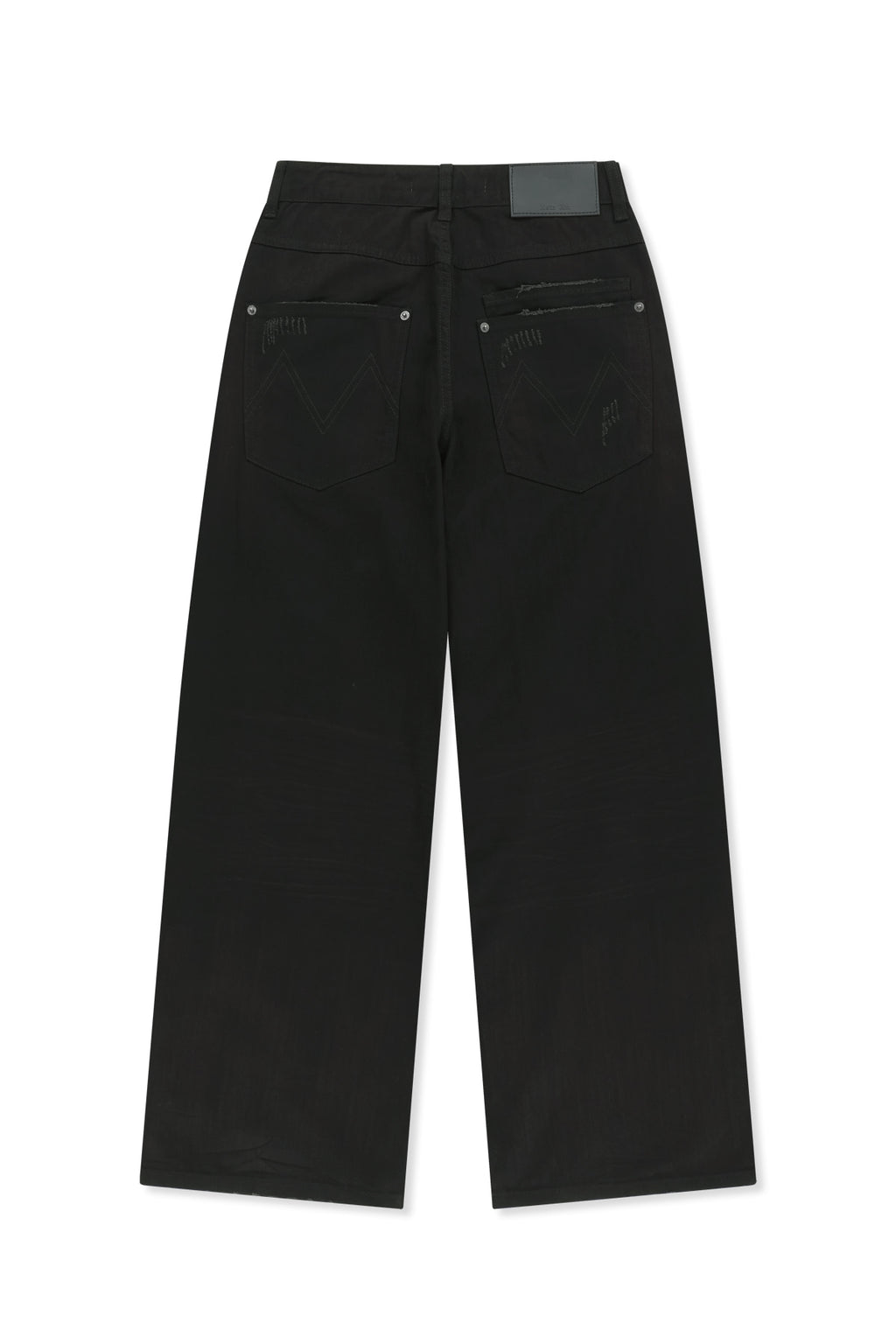 Matin Kim - Distressed Herringbone Wide Pants (Black) product image 2 | TRAB K-Fashion Australia