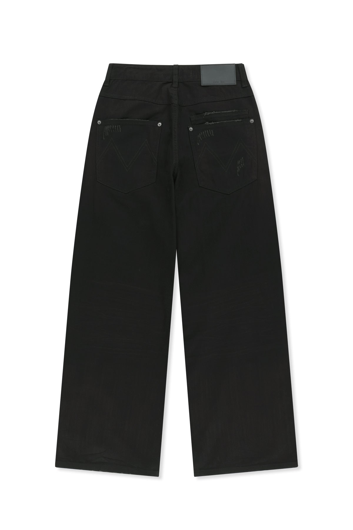 Matin Kim - Distressed Herringbone Wide Pants (Black) product image 2 | TRAB K-Fashion Australia