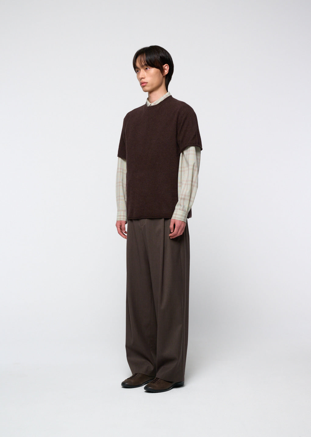 Amomento - Cashmere Easy Half Sleeve Knit (Brown) product image 6 | TRAB K-Fashion Australia