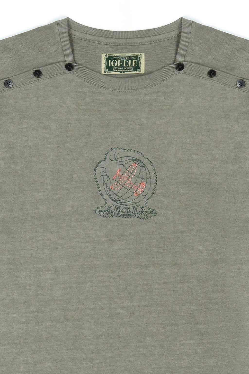 Ioedle - Gravity Beyond Fastening T-Shirt (Olive) product image 5 | TRAB K-Fashion Australia