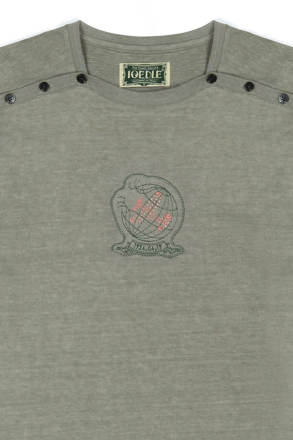 Ioedle - Gravity Beyond Fastening T-Shirt (Olive) product image 5 | TRAB K-Fashion Australia