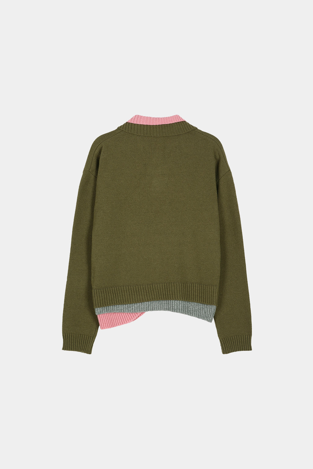 Andersson Bell - Double Collar Argyle Logo Sweater (Khaki/Pink) product image 12 | TRAB K-Fashion Australia