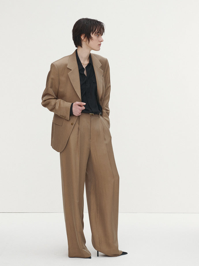 Tonywack - Silk Viscose Two Button Single Jacket (Beige) product image 5 | TRAB K-Fashion Australia