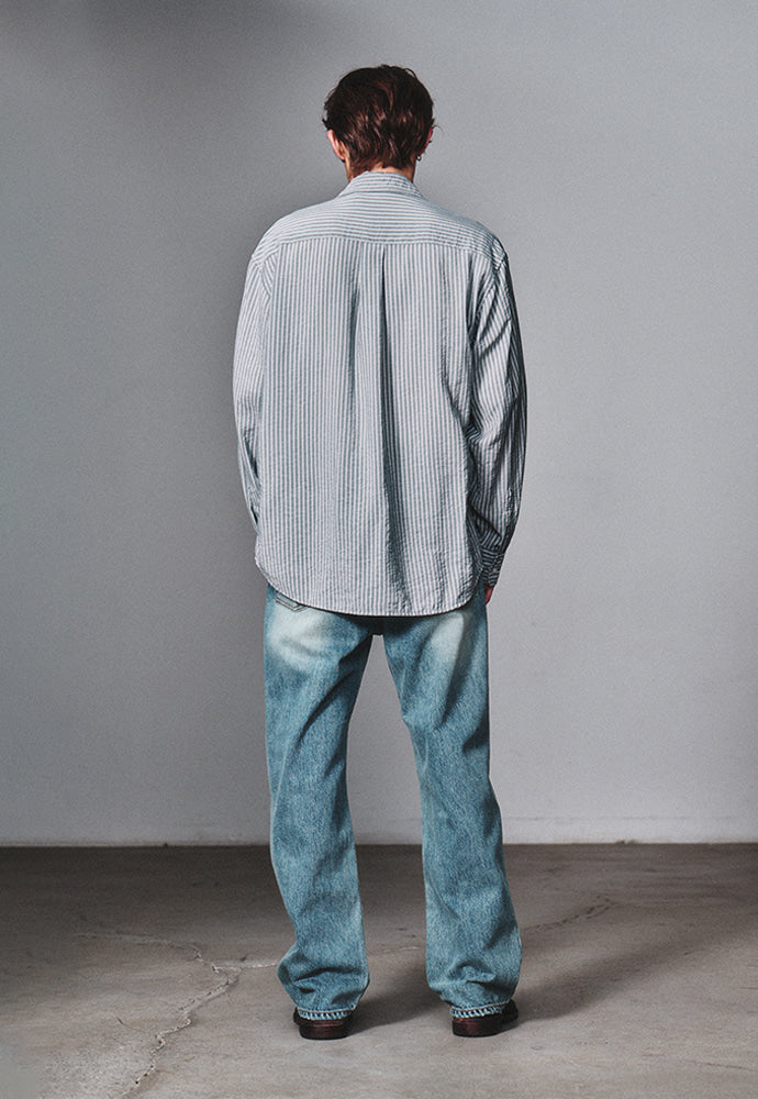 Art if acts - Wrinkle Rayon Shirt (Grey/Liberty Blue) product image 3 | TRAB K-Fashion Australia
