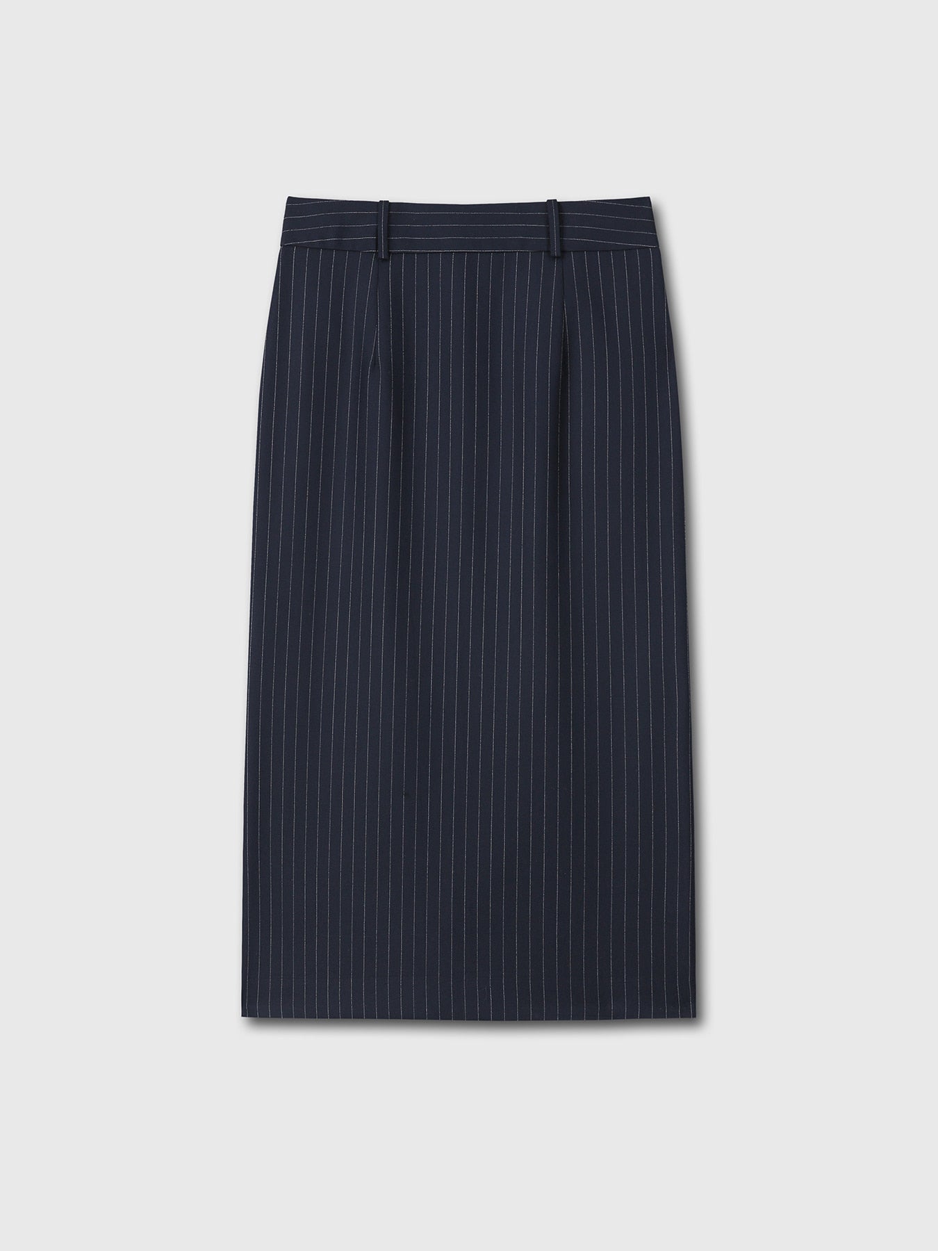 Tonywack - Striped Wool Long Pencil Skirt (Navy Pinstripe) product image 6 | TRAB K-Fashion Australia