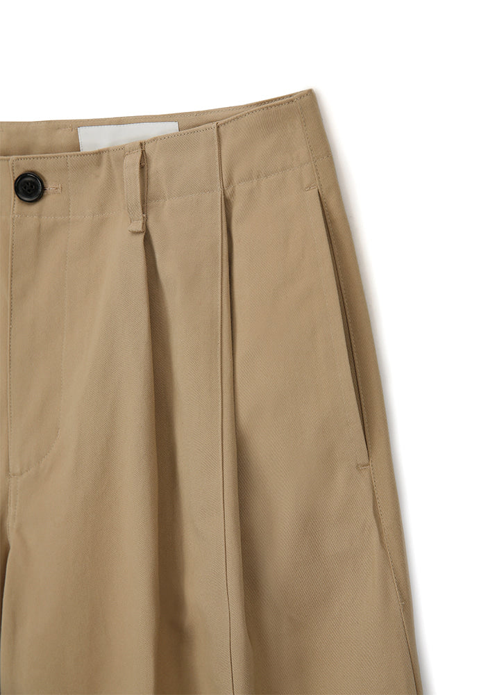 Tonywack - Wide Cut Hidden Snap Closure Trousers (Beige) product image 8 | TRAB K-Fashion Australia