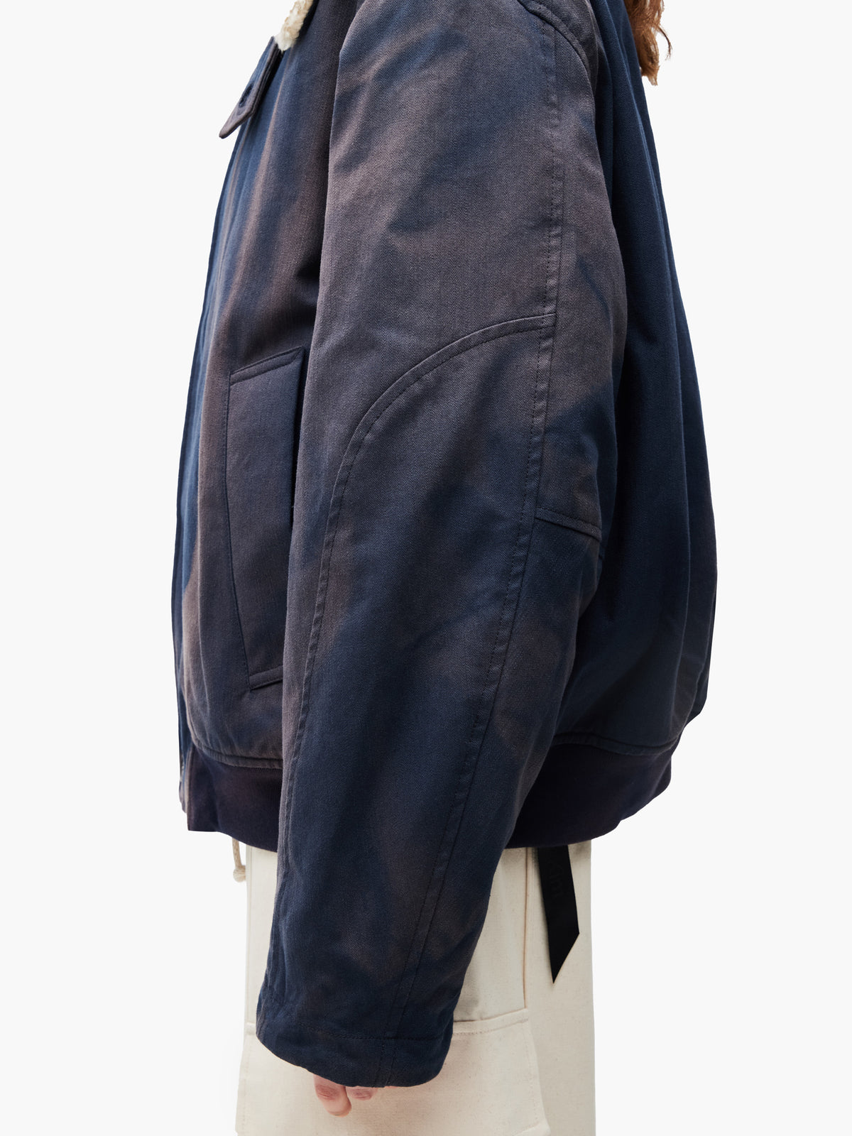 Jiyong Kim - Sun-Bleached Wide Collar Jacket (Navy) product image 9 | TRAB K-Fashion Australia