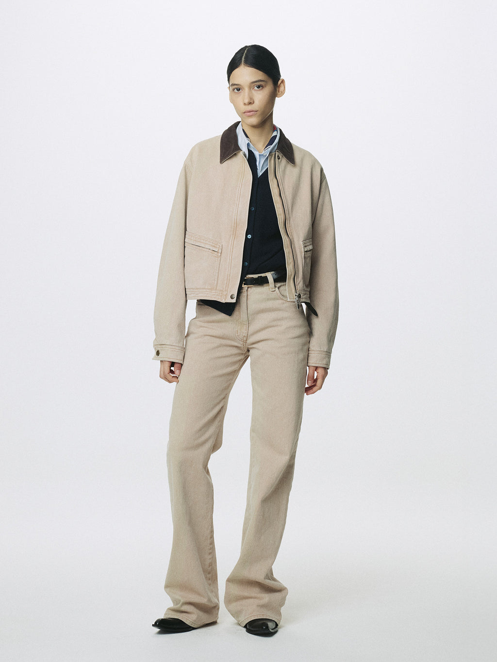 Tonywack - Cropped Work Jacket (Washed Beige) product image 1 | TRAB K-Fashion Australia