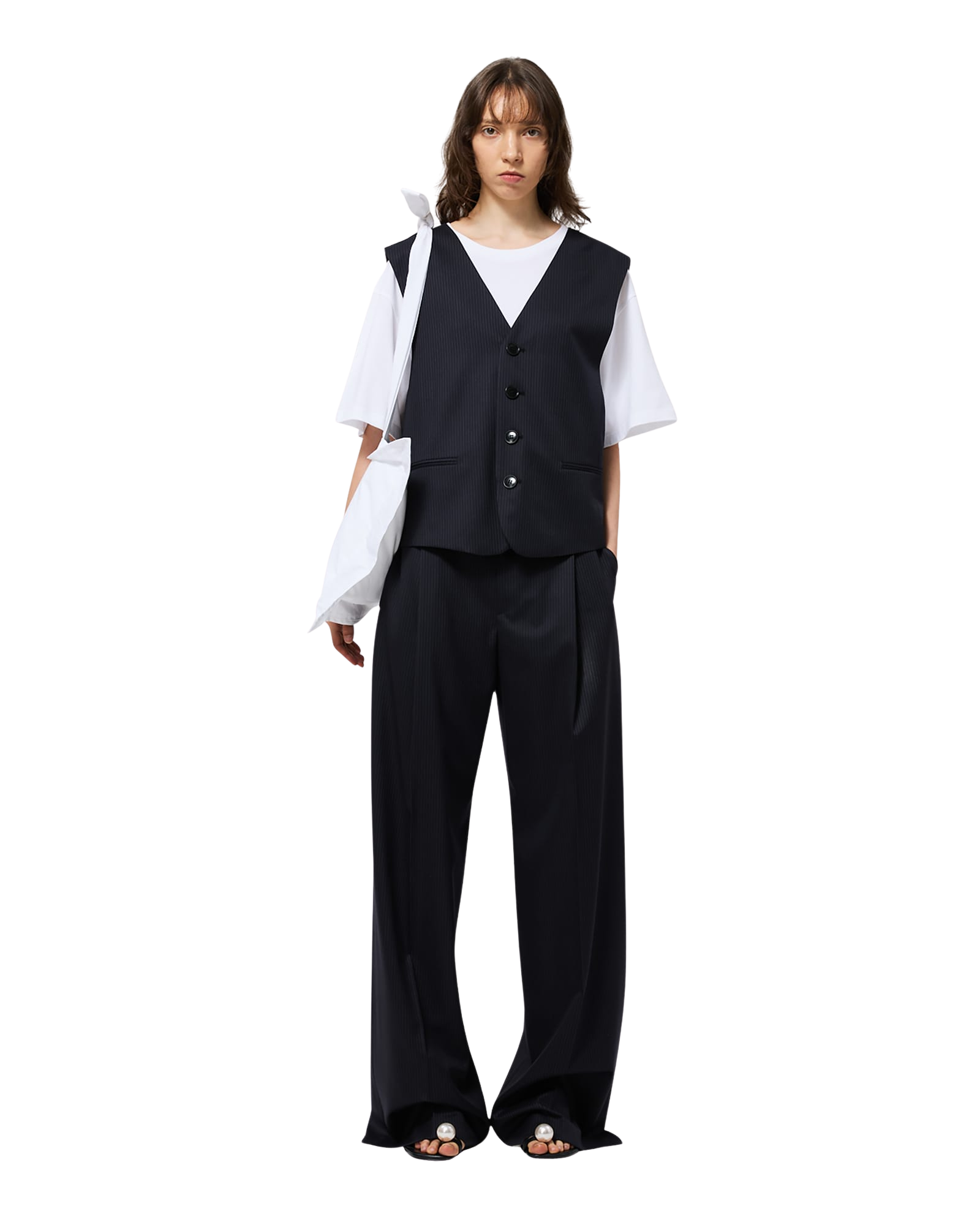 Kimhe Kim - Stripped Classic Vest (Navy) product image 1 | TRAB K-Fashion Australia