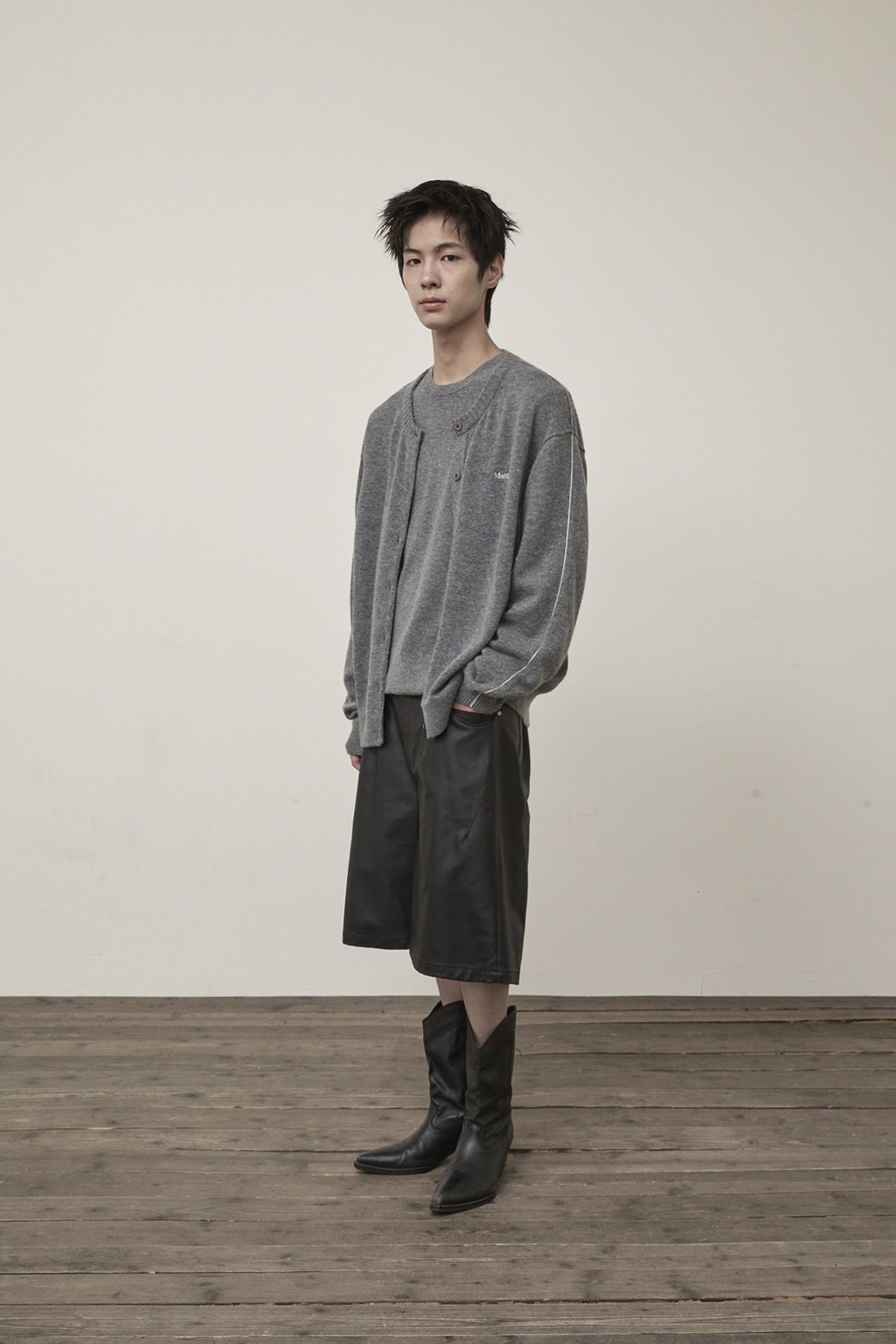 Matin Kim - Cashmere Blended Round Knit Cardigan (Grey) product image 10 | TRAB K-Fashion Australia
